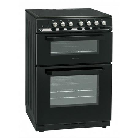 GRADE A2 - Servis SCF60K 60cm Double Oven Electric Cooker With Ceramic Hob - Black