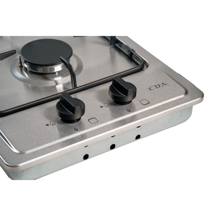 CDA 30cm 2 Burner Domino Gas Hob - Stainless Steel