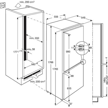 AEG SCS71800F0 Static 70-30 Integrated Fridge Freezer