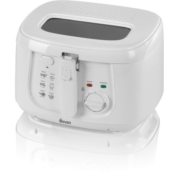 Swan SD6080N 2.5L Square White Deep Fat Fryer