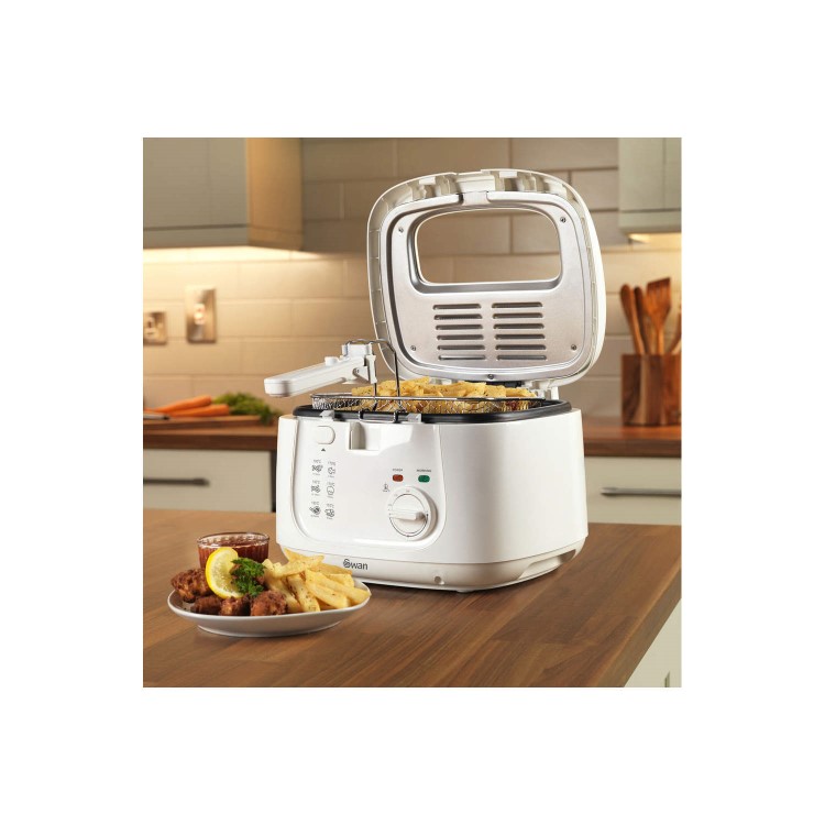Swan SD6080N 2.5L Square White Deep Fat Fryer