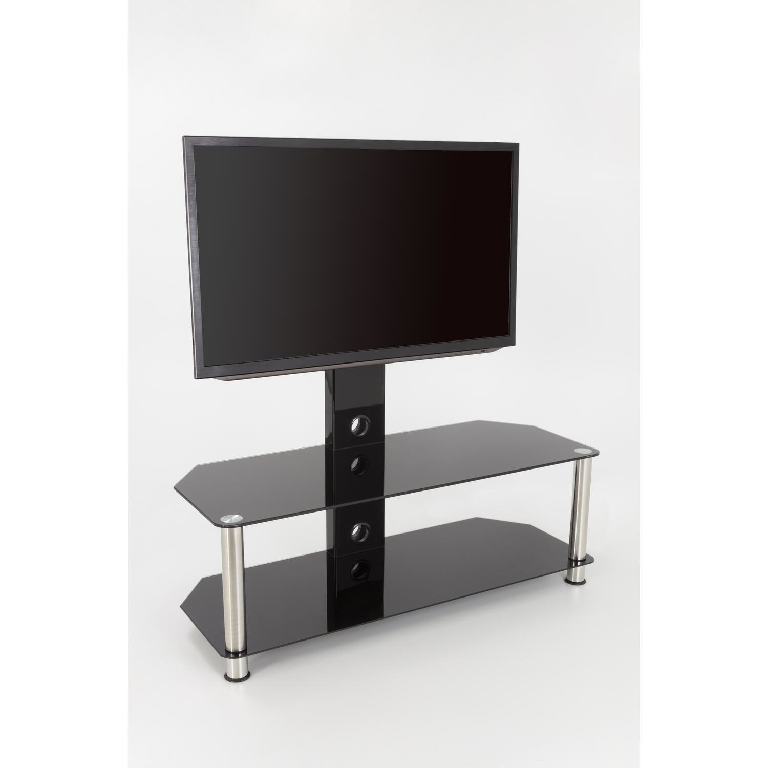 AVF SDCL1140 TV Stand SDC Shaped Combi Plus CM for TVs up to 65 - Chrome and Black