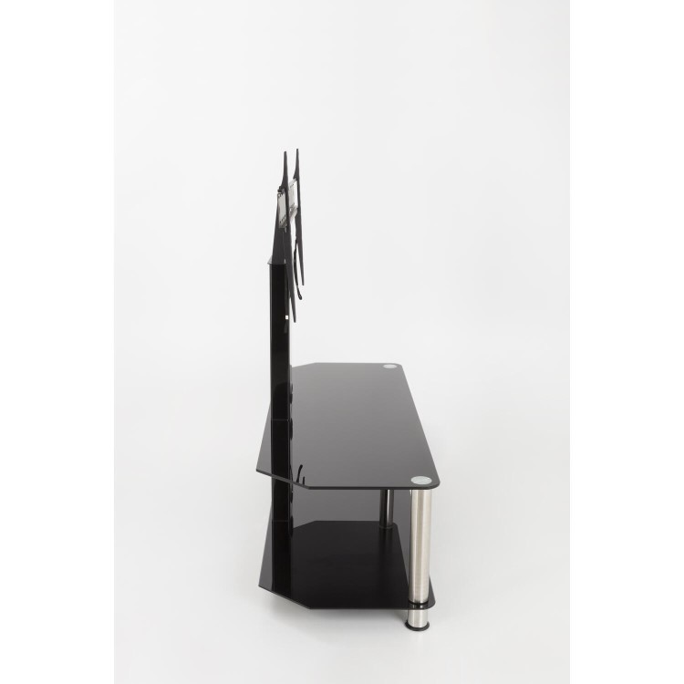 AVF SDCL1140 TV Stand SDC Shaped Combi Plus CM for TVs up to 65" - Chrome and Black