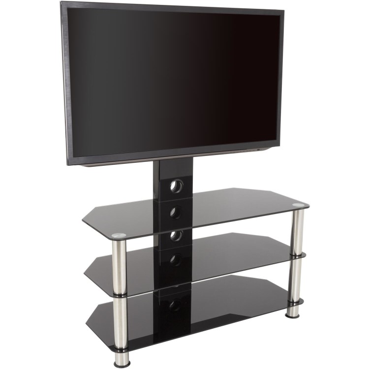 AVF SDCL900 TV Stand SDC Shaped Combi Plus CM for TVs up to 60" - Chrome and Black