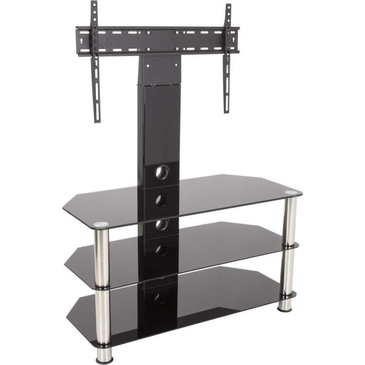 AVF SDCL900 TV Stand SDC Shaped Combi Plus CM for TVs up to 60" - Chrome and Black