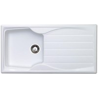 GRADE A1 - Astracast SE10WHFORDSK Sierra Single Bowl Reversible Drainer Teflite Composite Sink - White