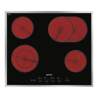 Smeg SE2664CX2 60cm 4 Zone Wafer Thin Frame Ceramic Hob with Touch Controls