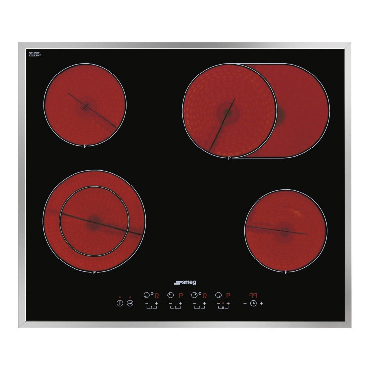 Smeg SE2664CX2 60cm 4 Zone Wafer Thin Frame Ceramic Hob with Touch Controls