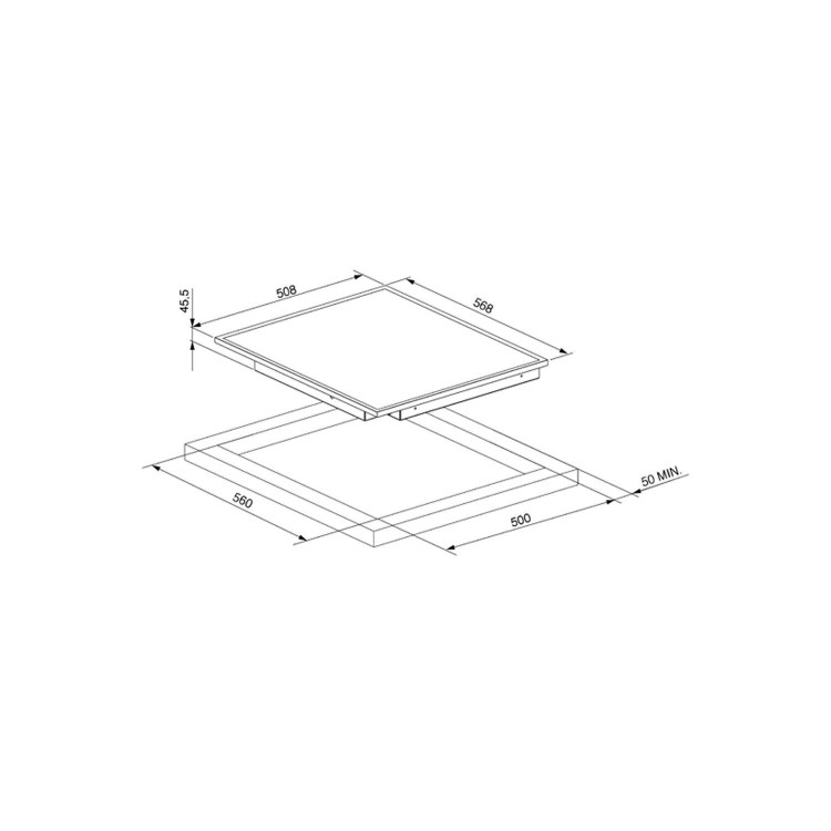 Smeg SE2664CX2 60cm 4 Zone Wafer Thin Frame Ceramic Hob with Touch Controls