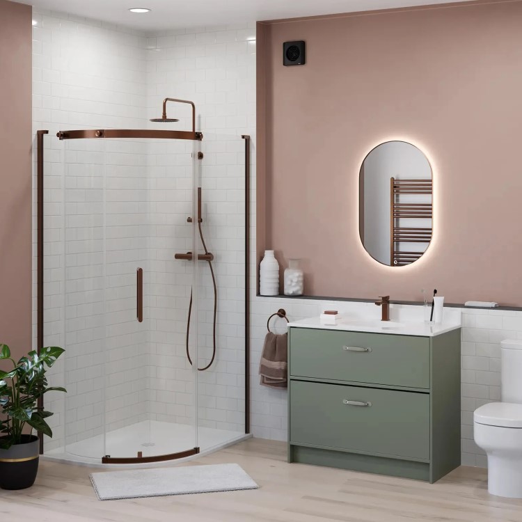 Sensio Nebula Oval Bronze Heated Bathroom Mirror with Lights 500 x 800mm