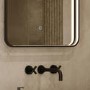 Sensio Aspect Rectangular Black Heated Bathroom Mirror with Lights 700 x 500mm