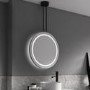 Sensio Ivy Round Ceiling Hanging Heated Bathroom Mirror with Lights 600mm