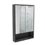 Sensio Sydney Double Door Black Mirrored Bathroom Cabinet with Lights & Shelf 600 x 900mm