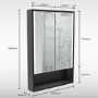 Sensio Sydney Double Door Black Mirrored Bathroom Cabinet with Lights & Shelf 600 x 900mm
