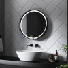 Sensio Dawn Round Black LED Heated Bathroom Mirror 600mm