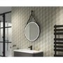 Sensio Nova Round Heated Bathroom Mirror with Lights & Black Leather Strap 600mm