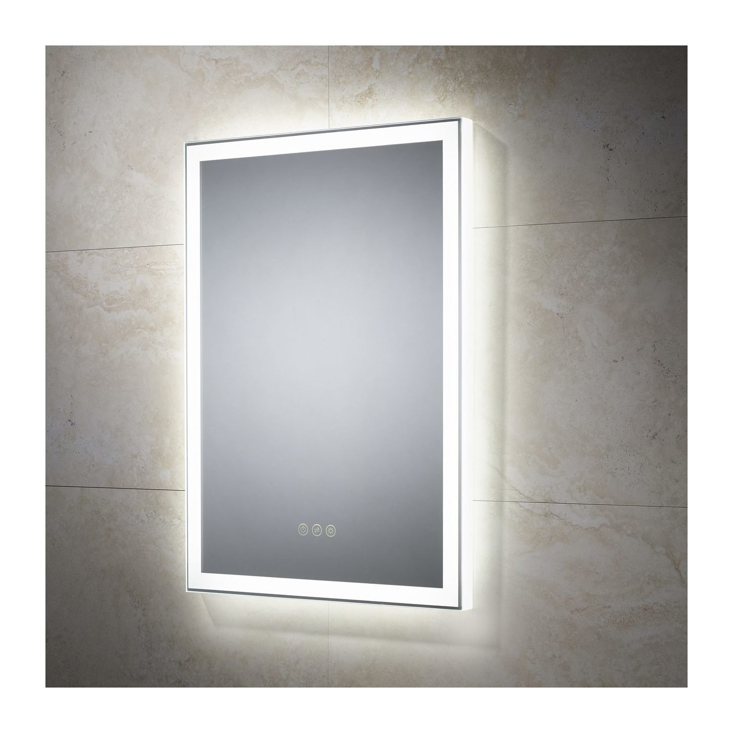 Rectangular LED Bathroom Mirror With Demister 500 x 700mm - Sensio Destiny