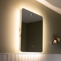 Sensio Reagan Rectangular Backlit Heated Bathroom Mirror with Lights & Shaver Socket 800 x 600mm