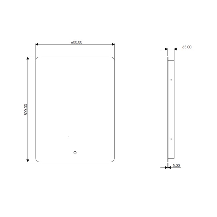 GRADE A1 - Rectangular Backlit LED Bathroom Mirror with Demister & Shaver Socket 800 x 600mm - Sensio Reagan