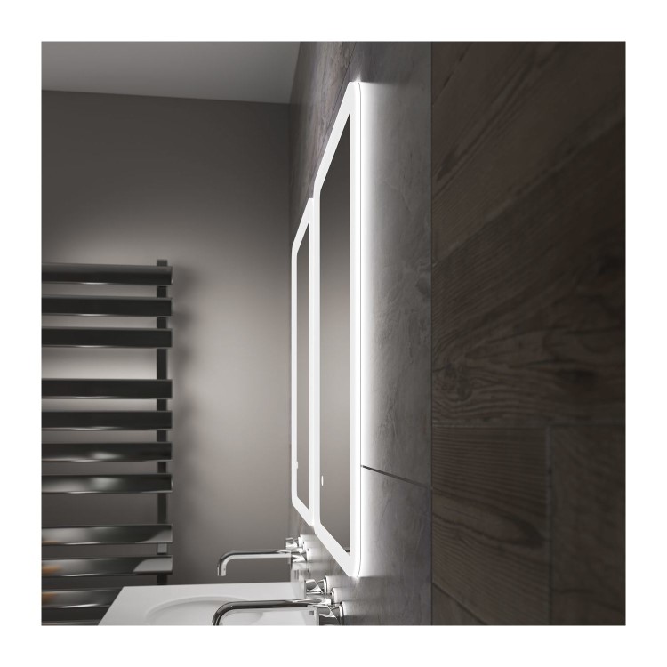 Sensio Libra Rectangular Heated Bathroom Mirror with Lights Ultra Slim 700 x 500mm