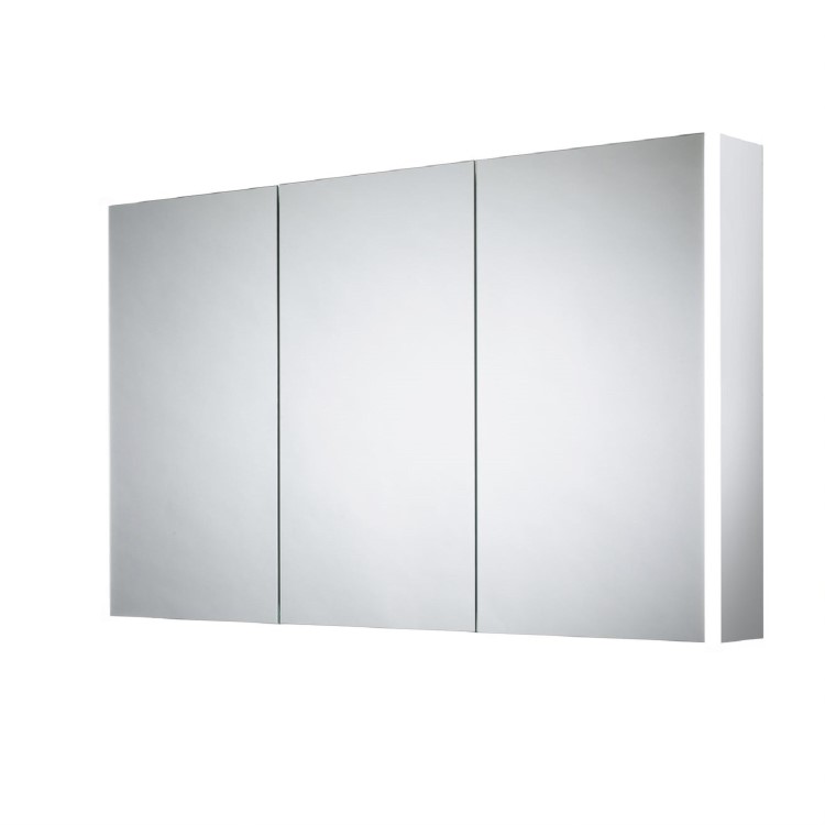Sensio Ainsley 3 Door Chrome Mirrored Bathroom Cabinet with Lights & Bluetooth Speaker 1200 x 700mm