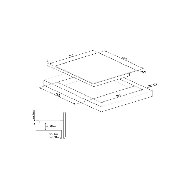 Smeg 60cm 4 Zone Ceramic Hob with Touch Controls