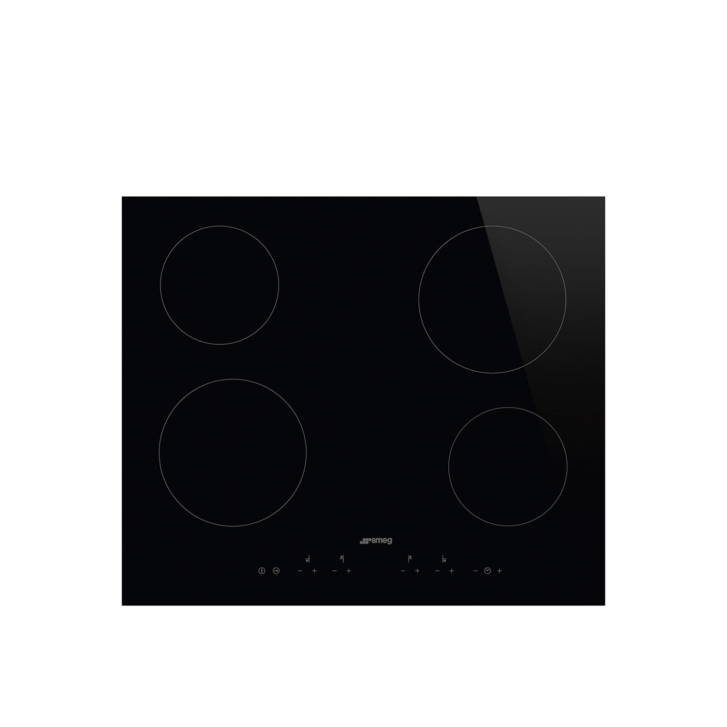 Refurbished Smeg SE364TD 60cm 4 Zone Straight Edge Glass Ceramic Hob with Touch Controls