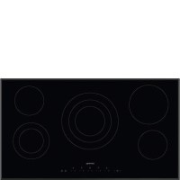 GRADE A1 - Smeg SE395ETB 90cm Touch Control Ceramic Hob Black With Angled Edges