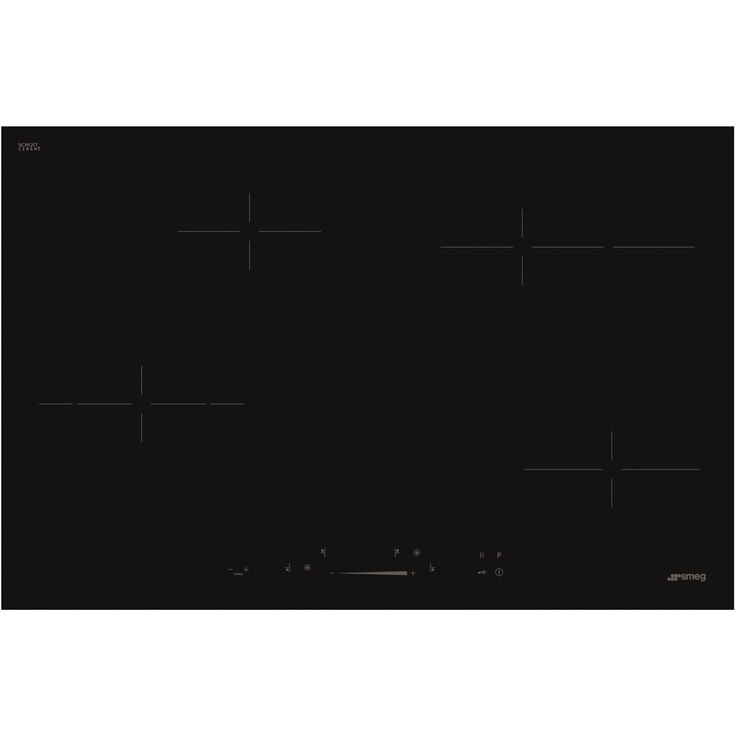 Smeg SE484EMTD 77cm 4 Zone Ceramic Hob