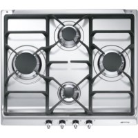 GRADE A2 - Light cosmetic damage - Smeg SE60SGH3 Classic 60cm Gas Hob in Stainless Steel with Cast Iron Pan Supports