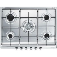 Smeg SE70S-6 Classic Five Burner 70cm Gas Hob with Enamelled Pan Supports
