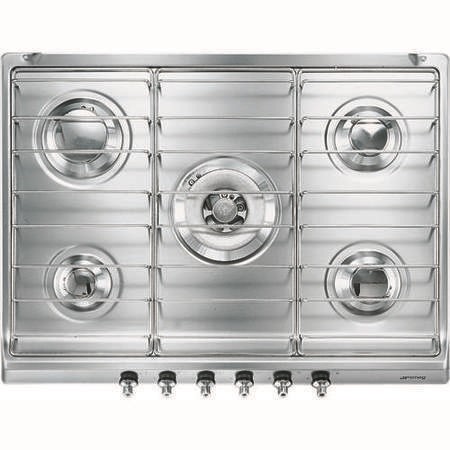 Smeg SE70SX-5 Classic 70cm Gas Hob With Stainless Steel Pan Stands