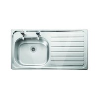 Leisure Sinks SE9501NCLF Seattle Stainless Steel 950x508 1.0 Bowl 2 Tapholes  Linen Finish
