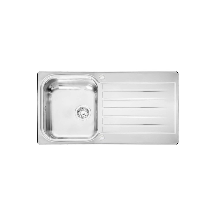 Leisure Sinks SE9501POL Seattle Stainless Steel 950x508 1.0 Bowl 2 Tapholes Reversible Polished