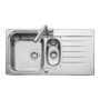 Leisure Sinks SE9502POL Seattle Stainless Steel 950x508 1.5 Bowl 2 Tapholes Polished Reversible
