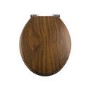 Soft Close Toilet Seat in Mahogany with Chrome Hinges