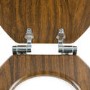 GRADE A1 - Soft Close Toilet Seat in Mahogany with Chrome Hinges