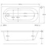 Single Ended Shower Bath with Front Panel & Black Bath Screen with Towel Rail 1600 x 700mm - Alton