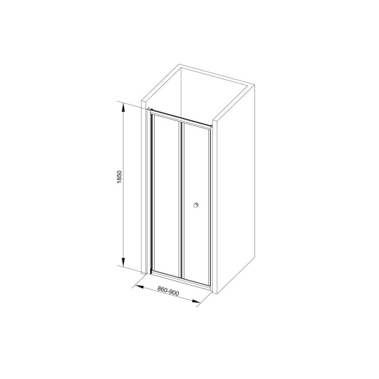 Bi-Fold Shower Door - 900 x 1850mm