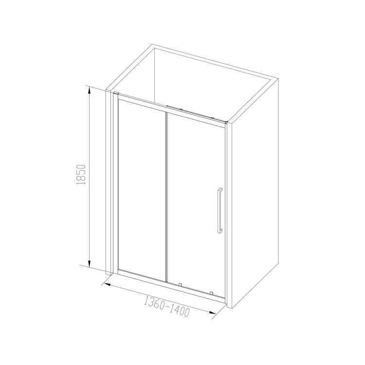 1400 Sliding Shower Door - 8mm Easy Clean Glass - Taylor & Moore