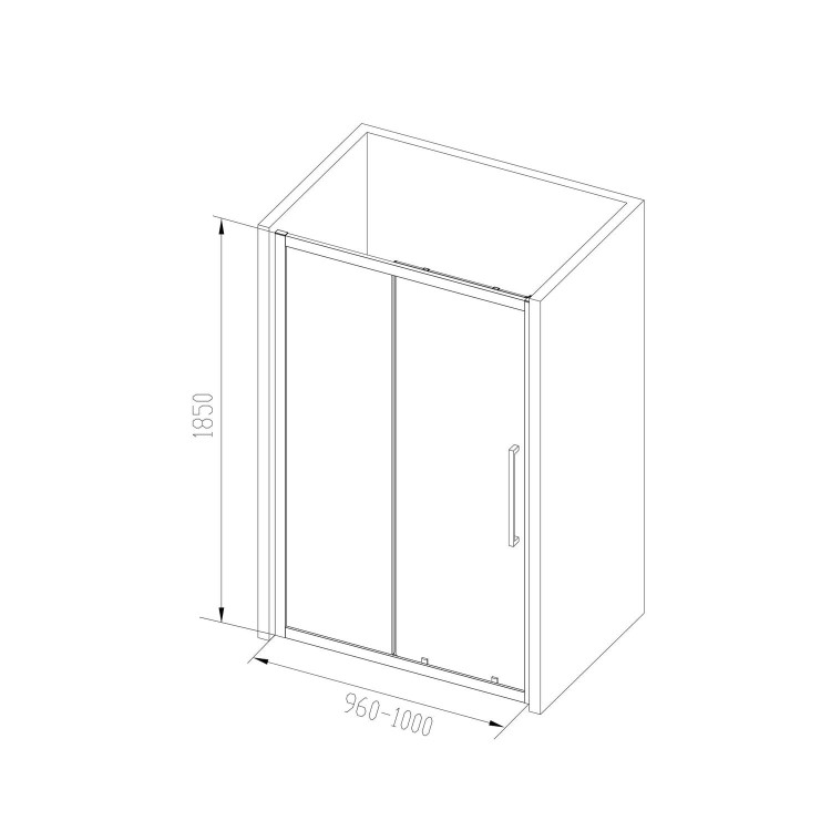 Taylor & Moore Sliding Shower Door - 1200 x 1850mm