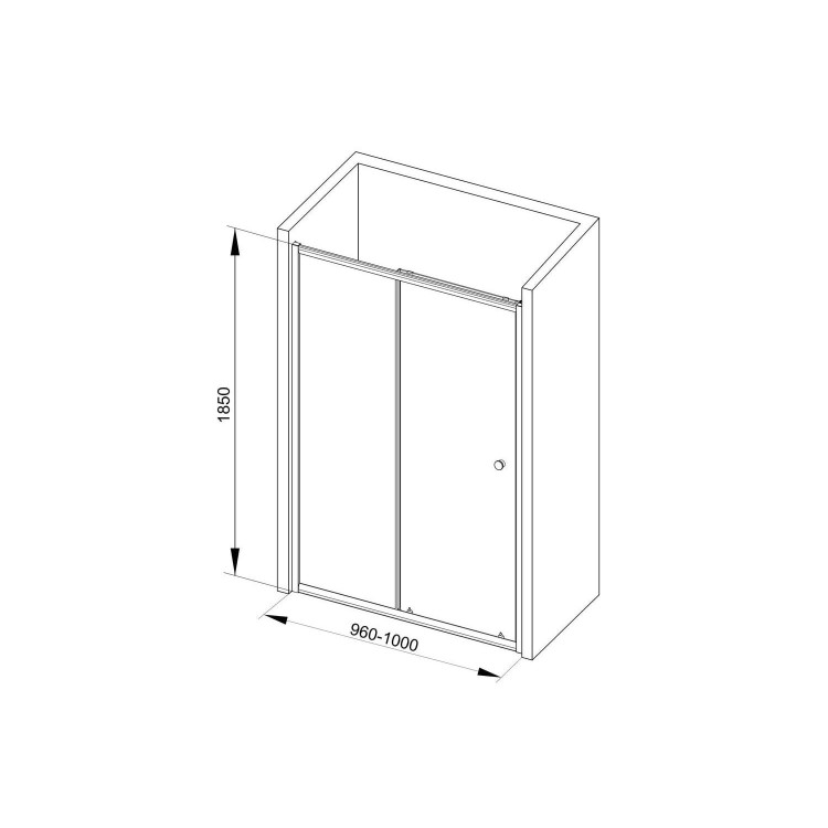 1000 Sliding Shower Door - Universal Fit 4mm Glass- Taylor & Moore