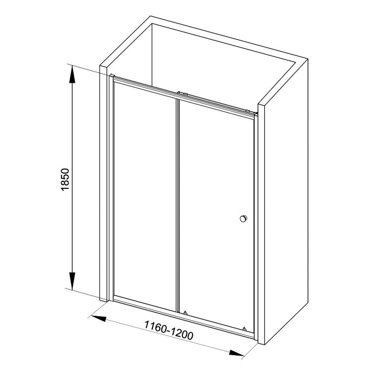 Sliding Shower Door 1200mm - 4mm Glass - Taylor & Moore Range