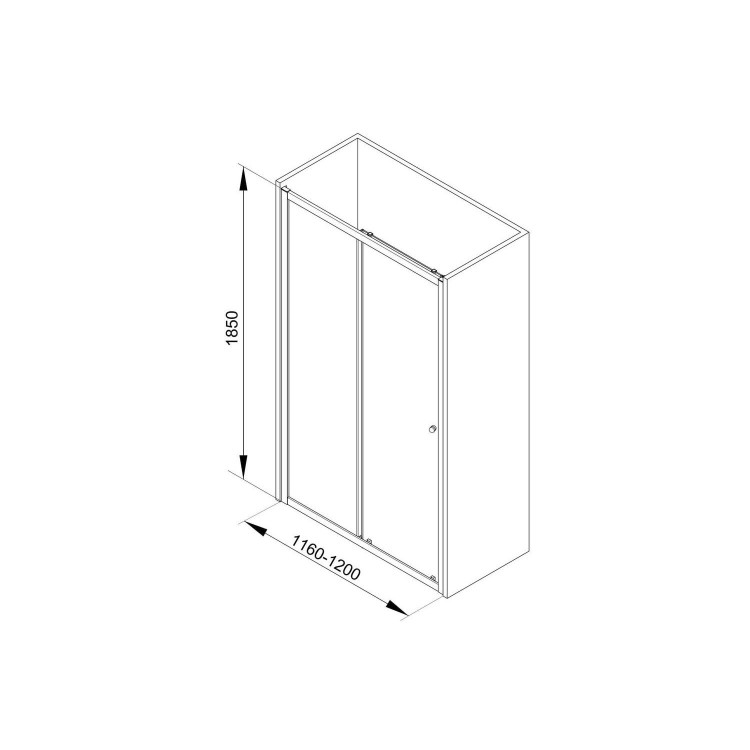 1200 Sliding Shower Door - Universal Fit 6mm Glass - Taylor & Moore