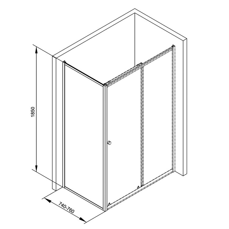 760 x 1850mm Shower Side Panel -Taylor & Moore