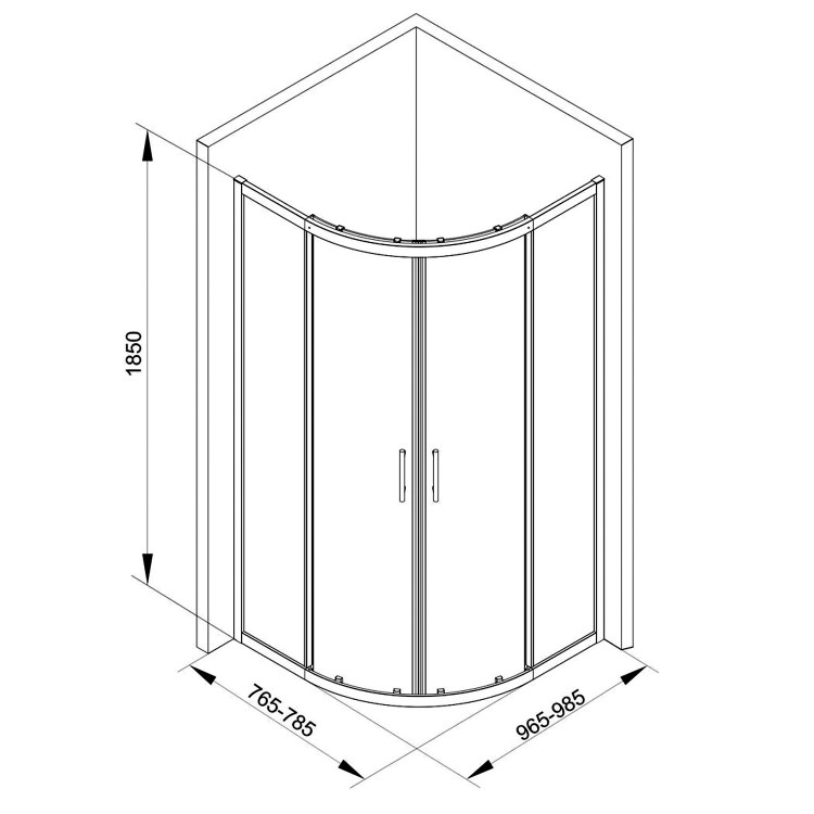 Offset Quadrant Sliding Shower Enclosure 800 x 1000mm - 6mm Easy Clean Glass - Taylor & Moore Range