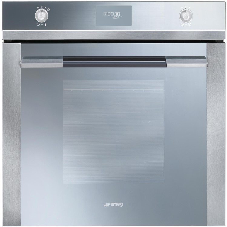 GRADE A2 - Smeg SF106 Linea Multifunction 70L Electric Single Oven - Silver Glass