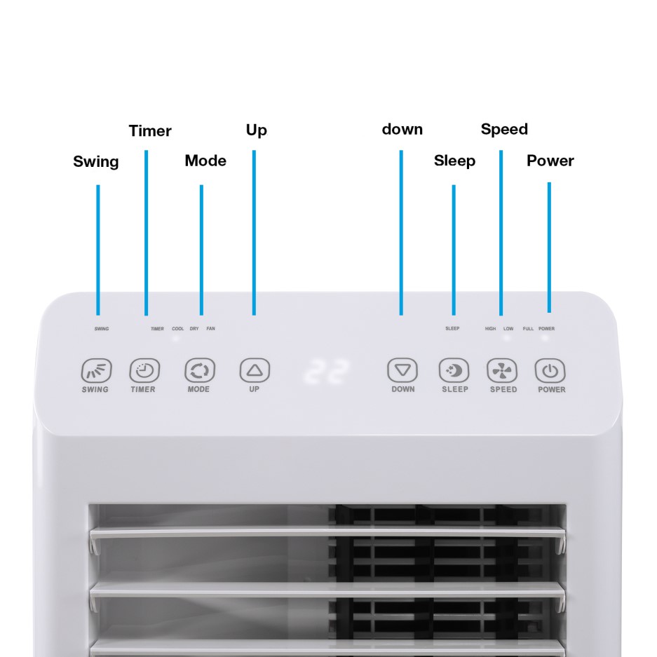 Amcor SF12000 slimline portable Air Conditioner for rooms up to 28 sqm