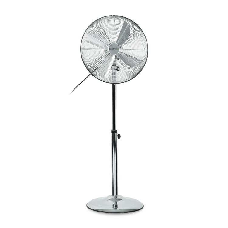 electriQ 16 Inch Oscillating Pedestal Fan - Chrome