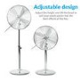 electriQ 16 Inch Oscillating Pedestal Fan - Chrome